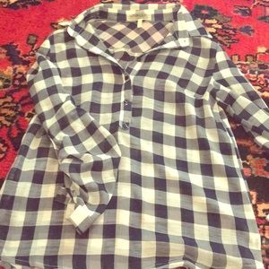 Plaid 3/4 button up